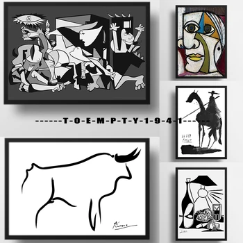 Пабло Пикасо Класическа Абстрактна живопис Плакат Печат върху платно Известната Картина на Изобразителното изкуство Декор на стените на стаите в дома Естетически Стенно изкуство
