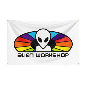 Флаг работилница 90x150 см, банер за скейтбордов с принтом от полиестер за декор 1