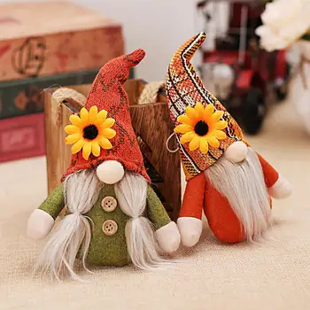 Елегантна есенна висулка във формата на кукли-елф, украса за Деня на Благодарността, Безлични кукла джудже, Мека тъкан, която създава празнична атмосфера