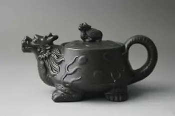 Китайски чайник от лилава глина Yixing Zhini Turtle Dragon zisha чайник