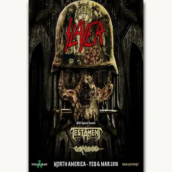 Нов Обичай Обиколка на Slayer Anthrax Death Angel-Коприна Художествен Плакат, Стикер на стената, Подарък за украса