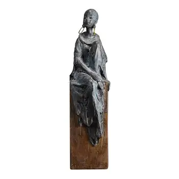 Африкански Статуи Смола Африканска Скулптура Реколта Черна Статуя На Сбирка На Черни Фигурки За Рафтовете Лавица За Книги Плот