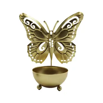 Декоративна поставка за свещи Пеперуда Чаша чай Настолни Метални Притежателите на Настолни декорации за всекидневна спални и кабинет
