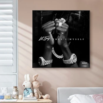 Lil TJay - True 2 Myself, корица на музикален албум, платно, плакат, хип-хоп, Рапърът, поп-музика, Стенни картини на известни личности, на Художественото оформление