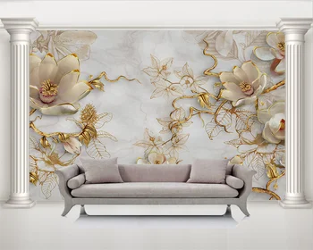 beibehang Custom modern new papel de parede спалня хол с тисненым цвете магнолия 3d мраморни фонови картинки