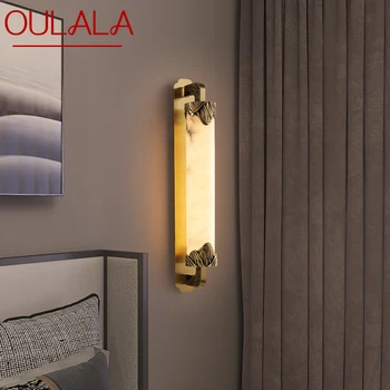 Месинг, с монтиран на стената лампа OULALA с led осветление, модерни и луксозни мраморни стенни лампи, декорация за дома, спалня, всекидневна, коридор