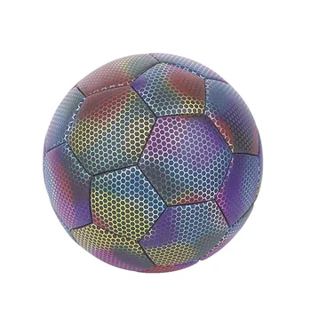 Холографски футболна топка -свети в тъмното, отразяващи, размер 5 -идеален за деца, Лесна инсталация