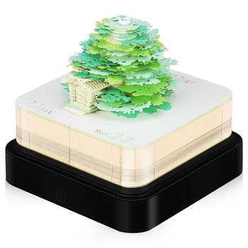 2024 Time Piece Calendar Творчески 3D Art Календар 2024 С Led Подсветка Sakura Tree Сълза Calendar Скулптура Странните Тампон Работна Маса