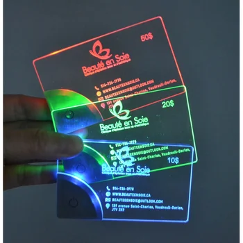 Индивидуален продукт 、 Патентована LINLI светещо светеща поименна карта за рекламен акрил бизнес-led кола с фирмена реклама