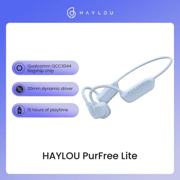 Слушалки HAYLOU PurFree Lite с костна проводимост, безжични спортни слушалки с отворени уши Qualcomm QCC3044, 10 часа възпроизвеждане на
