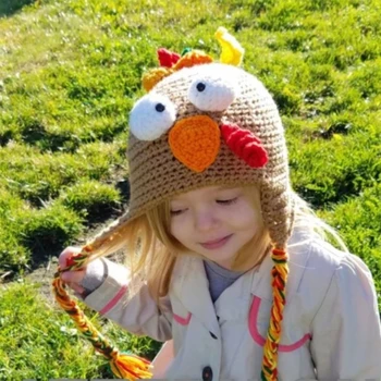 3D прекрасен Турция шапка за възрастни и деца плетене на шапки, шапка, ръчно изработени на една кука шапка за Деня на Благодарността, снимка подпори капачка забавен костюм, шапка,
