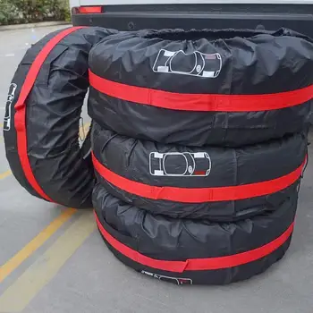 Калъф за резервна гума на колата от полиестер, чанти за съхранение на автомобилни гуми, аксесоари за автомобилни гуми, прахоустойчив протектор за подреждане