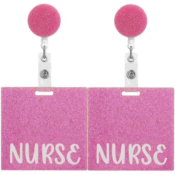 2 елемента Бейджей медицински сестри, притежателите на бейджей за медицински сестри, Акрилни притежателите на идентичността, идентификационни етикети