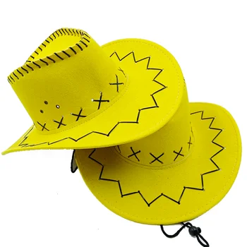 Цена на едро ковбойская шапка от изкуствена кожа с напукани мъжки и дамски шапка на ездача шапка мъжка фетровая шапка Панама въжени аксесоари