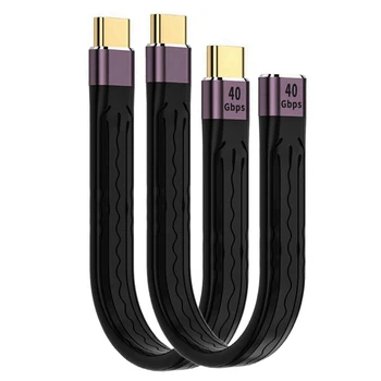 10CM PD 60W Thunderbolt 3 kabel Zertifiziert 40Gbps Typ C zu C USB Schnelle USBC mit Emark 0.1 M