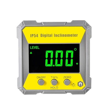 IP54 Цифров инклинометр 4X90 градуса, транспортир с подсветка, измерване на наклон, на магнитен и електронен угломер