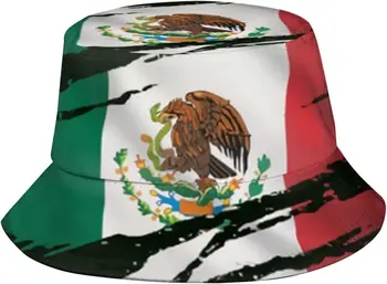 Мексико, Панама с Мексиканския флаг за жени и мъже, Ежедневни Солнцезащитная Шапка с широка периферия, Упаковываемая Градинска Рибарска Шапка
