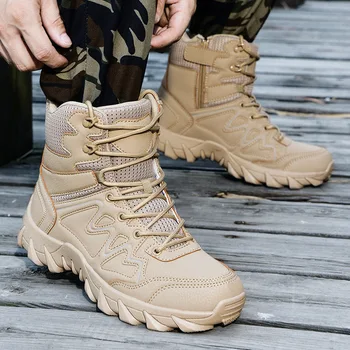 Нови тактически обувки, мъжки военно-спортни спортни обувки, Градинска планински туризъм обувки, мъжки бойна обувки за пустинята 39-46 размер