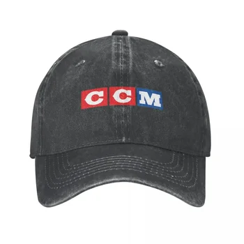 CCM Ретро Хокей логото на 2 Шапки Модерни Ежедневни дънкови шапки Регулируема Шапка Унисекс бейзболна шапка от плат деним Полихромная