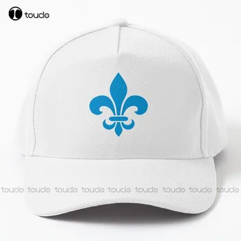 Квебек Франция синята лилия в съвременен стил PQ Qc Royal french francais на бял фон бейзболна шапка на Памучен Деним Шапки Art