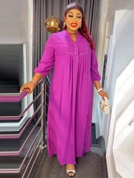 Елегантни рокли-ризи за жени, Дубай мюсюлмански кафтан, Абайи, Африкански Дашики, Макси-халат, пролетно облекло 2024 година, Секси дълга рокля, костюм