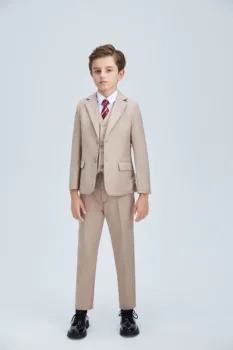 Комплект от 3 бр./компл. костюм за малки момчета с штанами, жилетка и яке