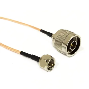 Модем коаксиален кабел, N штекерный конектор, превключвател, F штекерный конектор, RG316, косичка, 15 см 6 