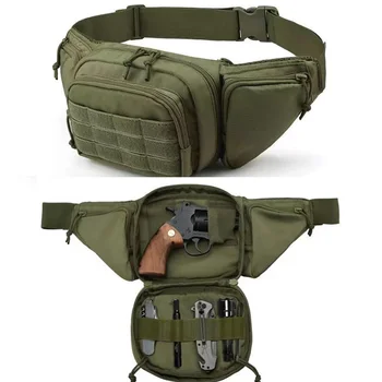 Тактическа поясная чанта за оръжия, военна поясная чанта EDC, мъжки поясная чанта, найлонова чанта за телефон, нагрудная кобур за къмпинг, разходки, стрелба, лов