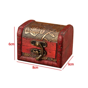 Ретро-ковчег за съхранение на съкровища, декоративен дървен сандък за съхранение на бижута, колиета, сувенири за спални