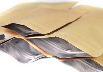 Логото OEM Мини размер Zipperkraft книга с най-уплътнение от крафт-хартия с вътрешно покритие от алуминиево фолио, опаковки за съхранение на прах, подправки, захар, чай