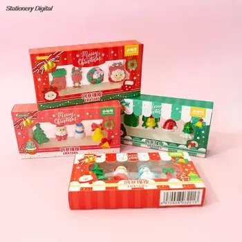 1 комплект Коледни мини-ластиков за детски Снежен човек и Мини Комплект Ластиков за коледни канцеларски материали