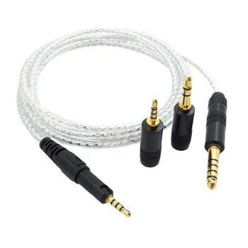 Посеребренный Кабел за слушалки Technica ATH-M50X, M40X, M70X Слушалки с 3 конектори DXAC