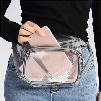 Дамски поясная чанта, изработена от PVC, поясная чанта, чанта за бедрата, Прозрачна нагрудная чанта, че плаващите чанти за съхранение на мобилни телефони