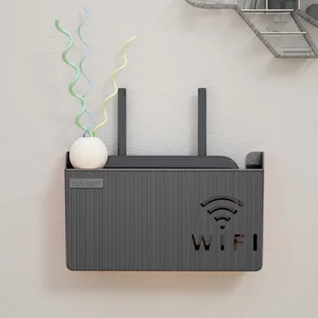 Безжичен рутер Wifi Полк Кутия За съхранение, с монтиран на стената ABS Пластмасов Органайзер Скоростна Кабелна Скоба Хранене Органайзер Скоростна Начало Декор