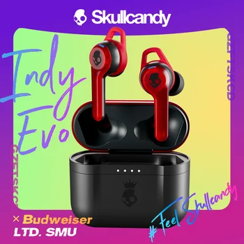 Слушалки Skullcandy Indy Evo × Budweiser SWB Ограничена серия с Шумопотискане, Безжични Слушалки в ушите с умен микрофон