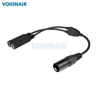 VOIONAIR GA с двоен съединител, авиационна слушалки с общо предназначение, кабел-адаптер за слушалки 