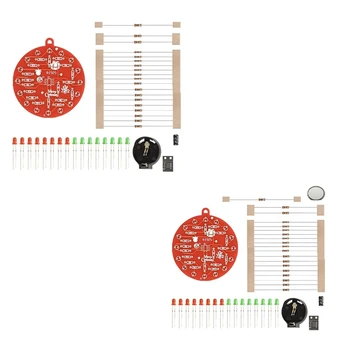 Червена плака Коледно Дърво NE555 Мигащи светлини Подвесная верига Забавен електронен производствен комплект само за Преносим модул, комплект