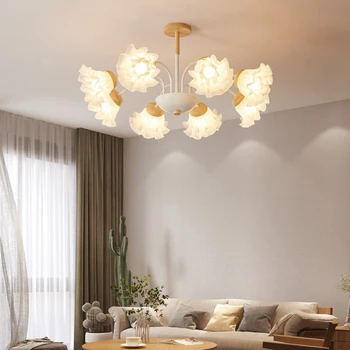 Полилей E27 във френски ретро стил за спалнята, студио, къща за гости, маса за хранене, вътрешна лампа, декориране на дома, Окачен на линия