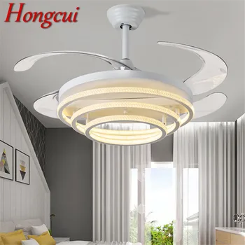 Вентилатор на тавана Hongcui Light Модерна всекидневна, невидим вентилатор, Модерна и лесна спалня в ресторанта