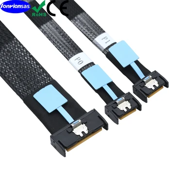 PCI-E Slimline GEN5 SAS СФФ-8654 MCIO 8и 74Pin 5.0 Щекер за двойна твърд диск Slimline SAS 5.0 СФФ-8654 4и 38-пинов кабел за Удължаване