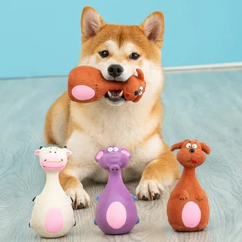 Латексови играчки за кучета, пищащие, като Слон/крави, Жующие животни, Гумени Вокални играчки за малки и големи кучета, които са устойчиви на укусам Интерактивни играчки
