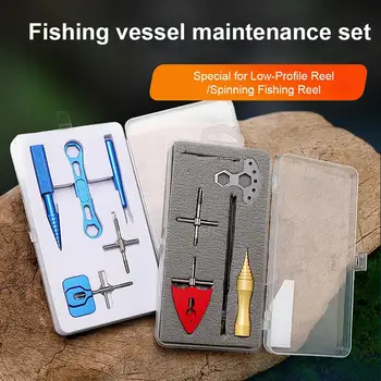 Набор от инструменти за разглобяване на риболовни принадлежности Професионален лек универсален набор от инструменти за ремонт на метални риболовни макари