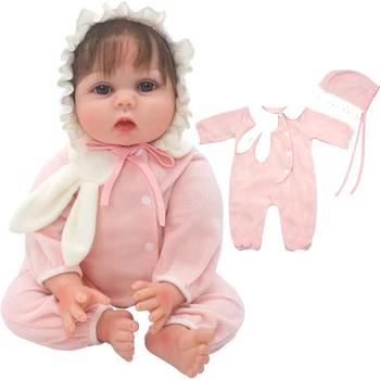 22-инчовата облекло за кукли Реборн Бебето Розов гащеризон Комплект 22-инчов дрехи за кукли-момичета Детски играчки, дрехи