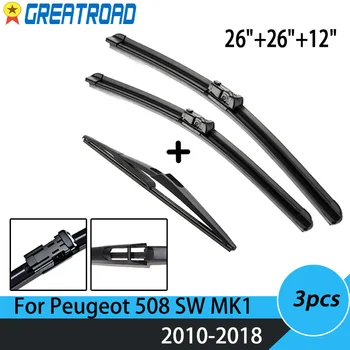Комплект за Предните и Задните Зъби Чистачки Peugeot 508 SW MK1 2010 11 12 13 14 15 16 17 2018 Предното Стъкло 26 