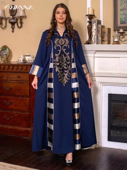 Просто Вечерна рокля с V-образно деколте и Дълъг ръкав, Класическа Рокля за абитуриентски бал С апликации, Мюсюлмански Елегантни Коктейлни рокли Трапецовидна форма, Robe De Mariée