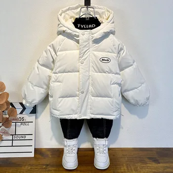 Нова зимна детска naka яке за еднократна употреба с писмото принтом circle the модни детски дрехи