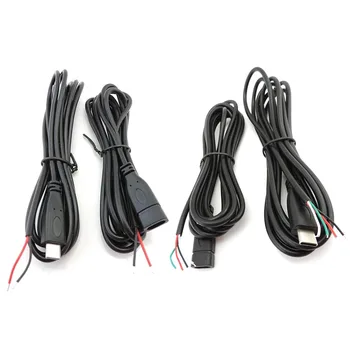 удължителен кабел захранване Type-C с дължина 2 м Кабел USB 2.0 Конектор за зарядно устройство с Щепсел-изход 2-пинов 4-пинов кабел за данни V