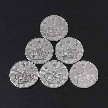 2023 Нови 10шт чипа с размер 25 * 2 мм от неръждаема стомана, монета, за аркадни игри, символи с пентаграма и корона