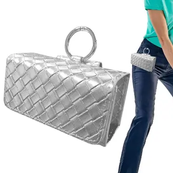 Чанта за топките за голф, тъкани мини-торбичка за практично съхранение, носене на топки за голф, колан държач за чанта с една кука и клипс за топки, чанта за съхранение