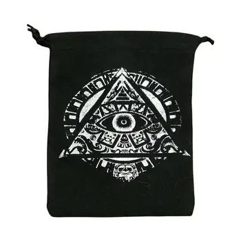 Чанти и подсумки за тестета Таро с изображение на пирамида и око, кадифена торбичка за карти Таро, кадифена торбичка за костите Таро, Кадифена торбичка за карти Таро, карти Таро